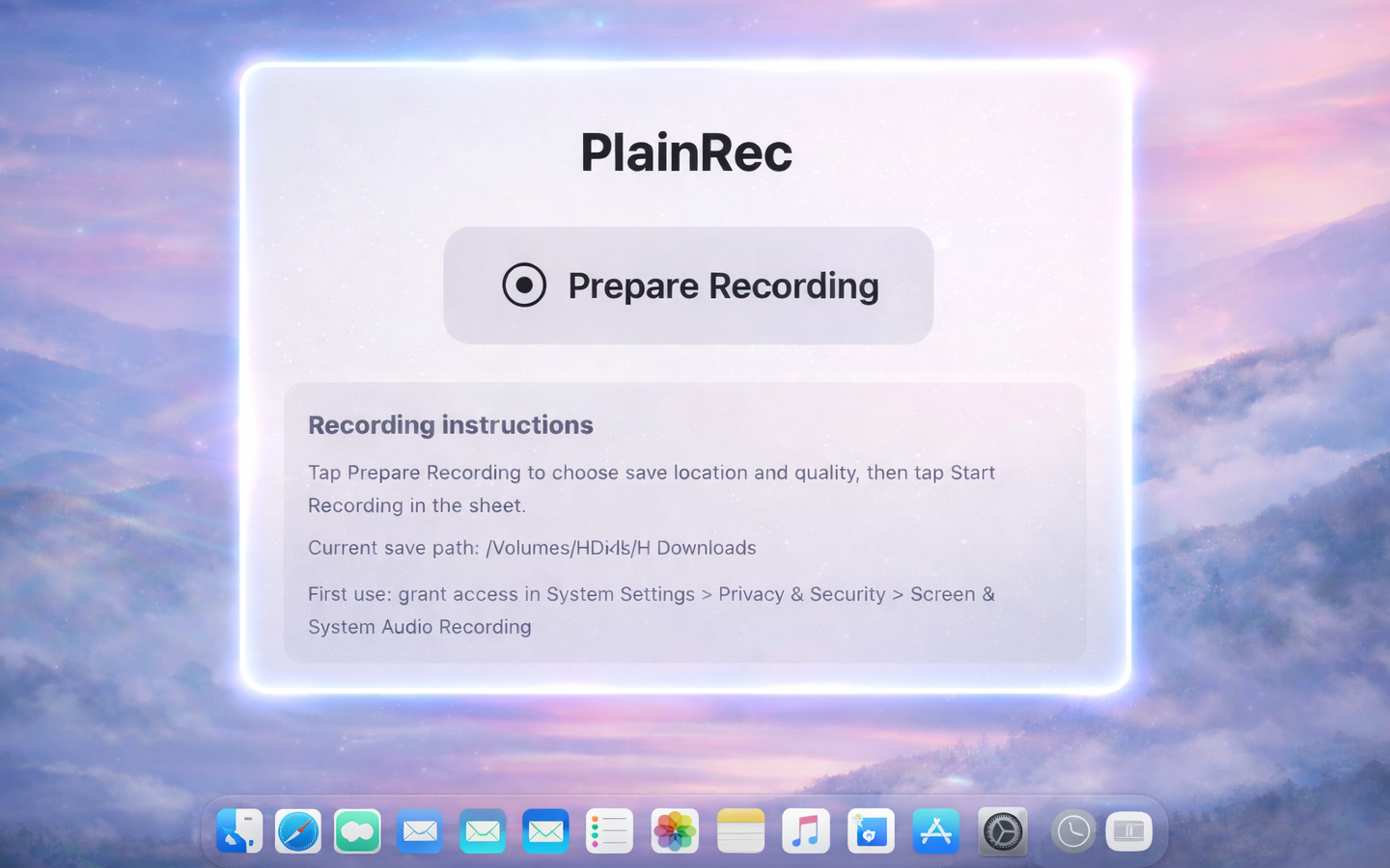 PlainRec screenshot 1